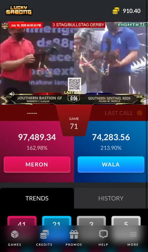 Preview of the updated Lucky Sabong app